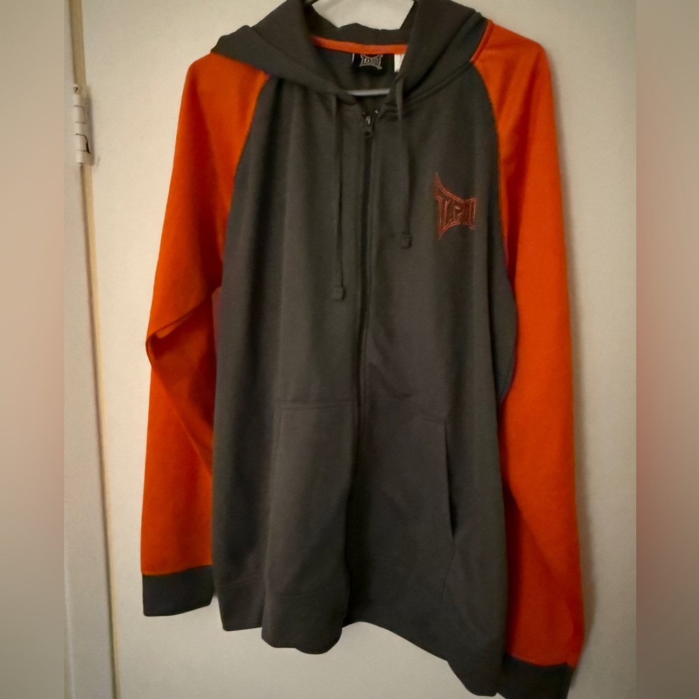 Tapout Zip Up Hoodie - Grey and Orange -XL